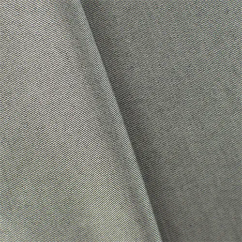 1 1/8 YD PC-Heathered Grey Wool/Poly Twill Fabric