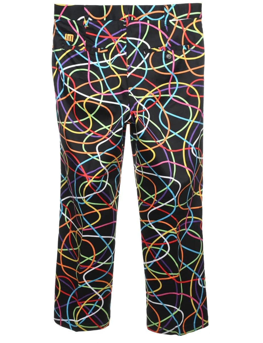 Abstract Print Multi-Colour Trousers - W34 L34