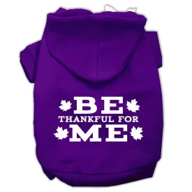 Be Thankful For Me Screen Print Pet Hoodies Purple Size M (12)