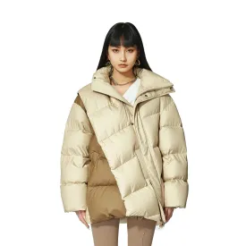 Beige Dislocation Down Jacket