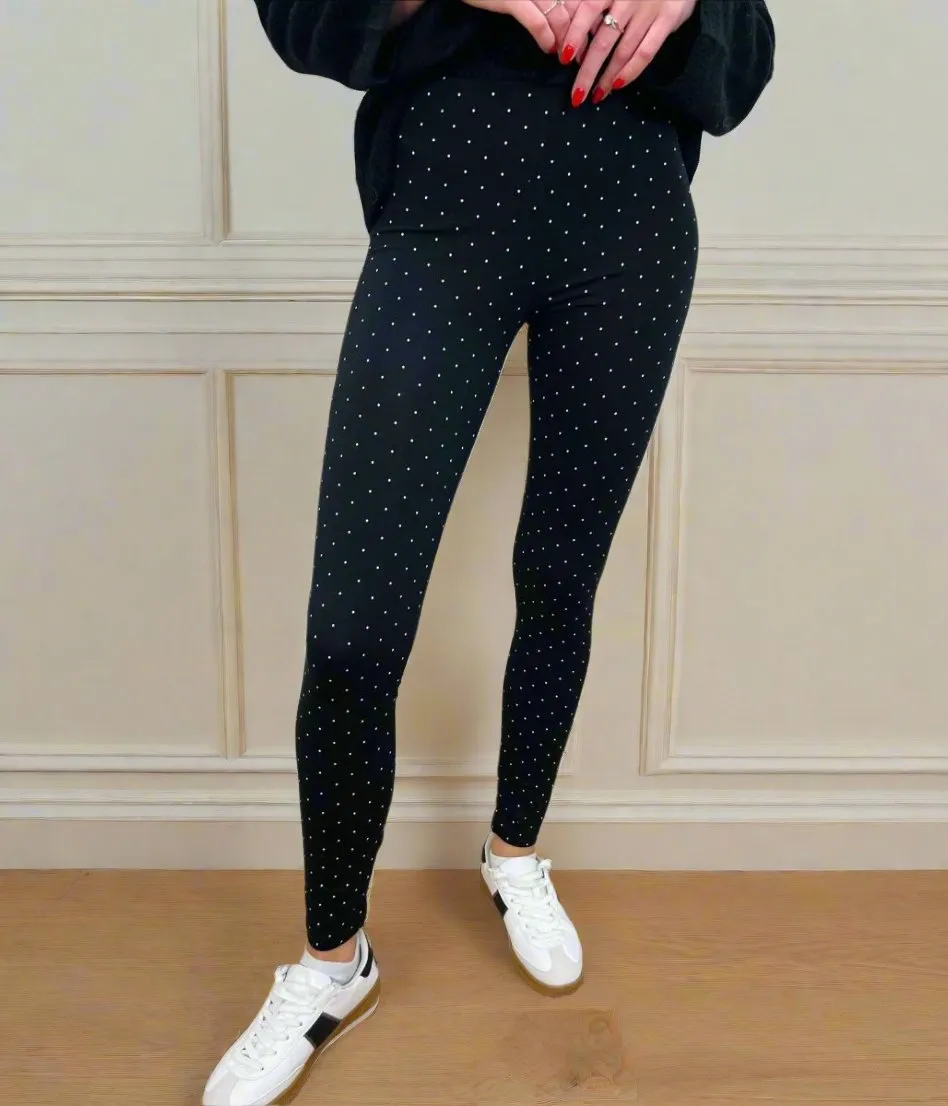 Black Spot Print Leggings