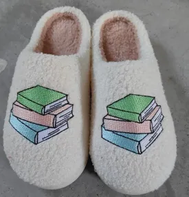 Book Club Embroidered Slippers