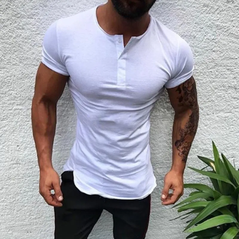 Buttons Slim Fit T Shirt