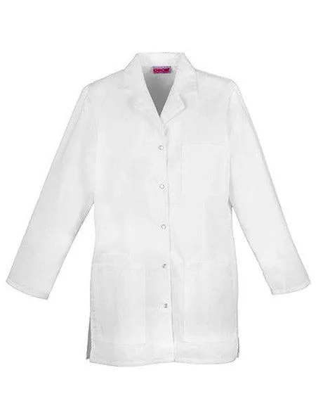 Cherokee 32 Inch Women's Snap Front White Lab Coat