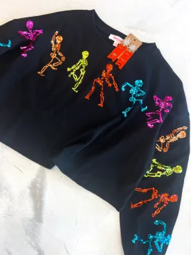 Dancing Skeleton Sequin Sweatshirt