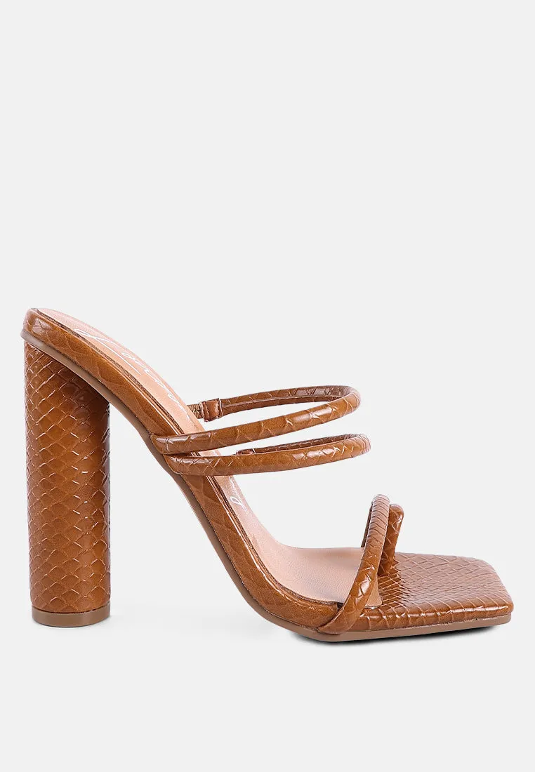 Dandelion High Block Heeled Croc Sandals