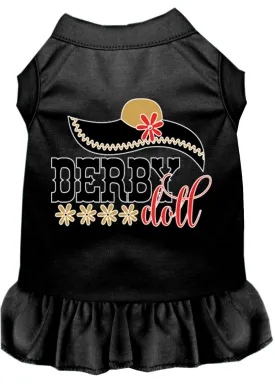 Derby Doll Screen Print Dog Dress Black Med (12)