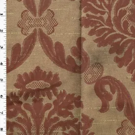 Dusty Pink/Beige Floral Quilted Damask Decorating Fabric