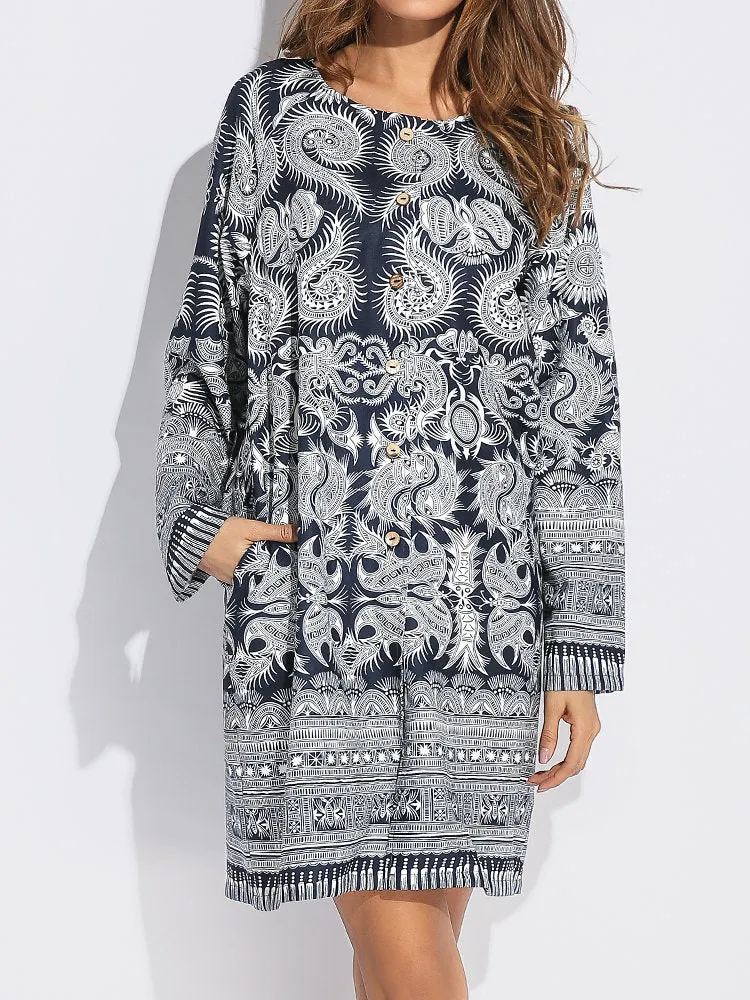 Ethnic Printed Thin Coats