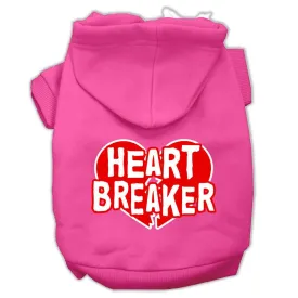 Heart Breaker Screen Print Pet Hoodies Bright Pink Size XS (8)