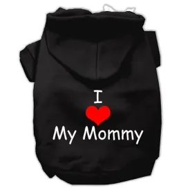 I Love My Mommy Screen Print Pet Hoodies Black Size Xxxl (20)