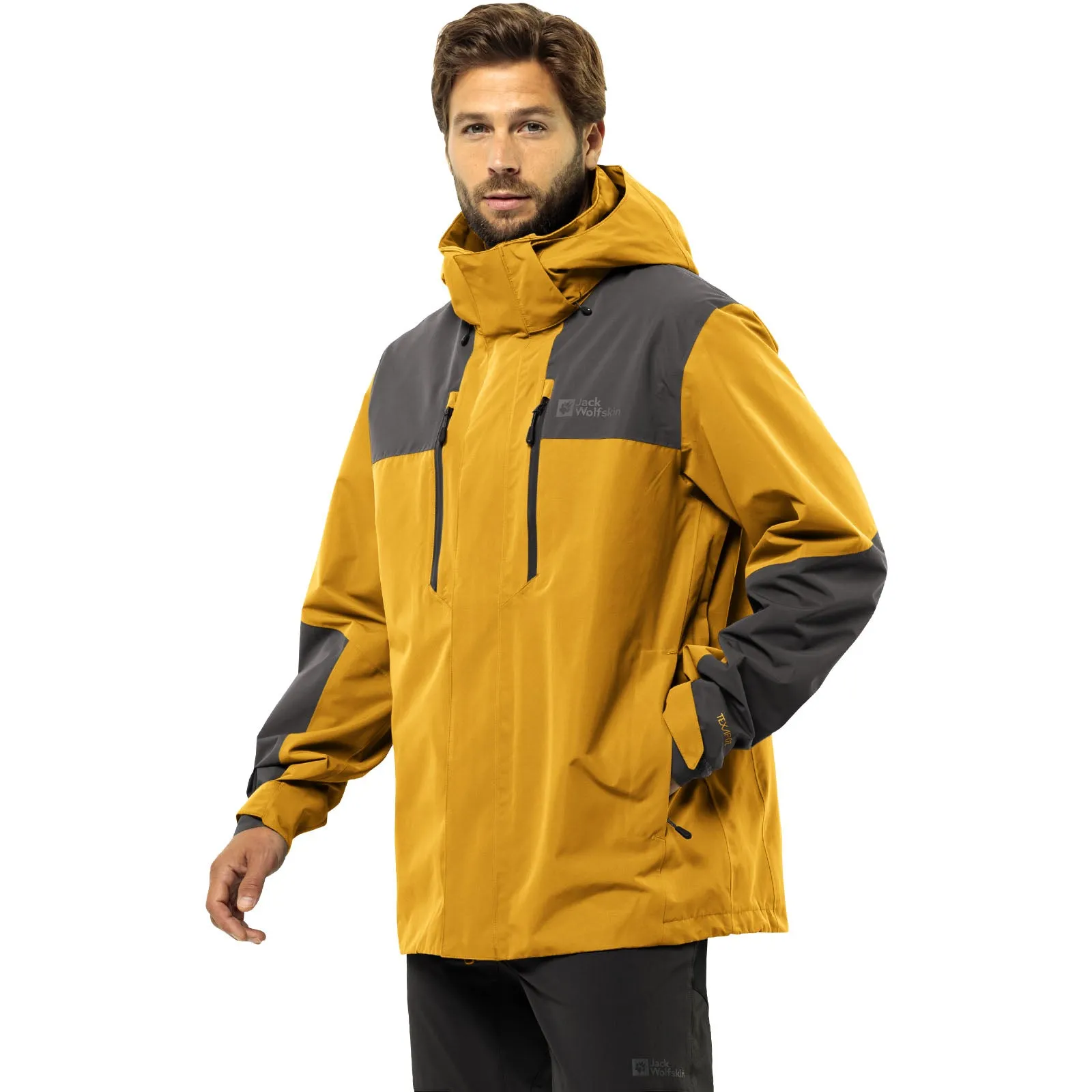 Jack Wolfskin Mens Jasper 2L Waterproof Walking Jacket - Curry