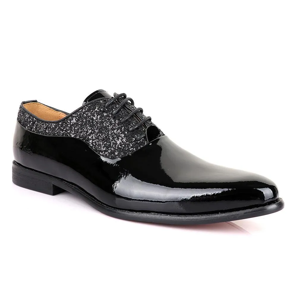 John Foster Patent Stone Black Leather Shoe