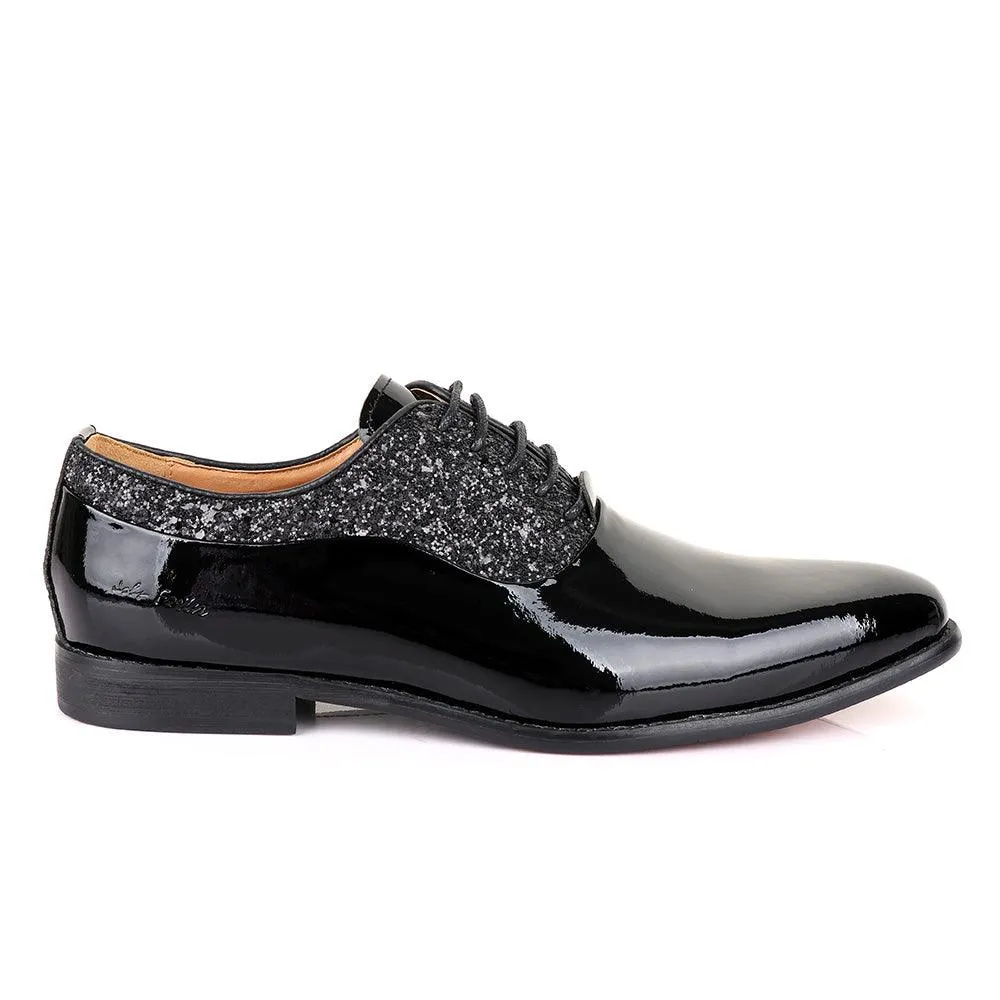 John Foster Patent Stone Black Leather Shoe