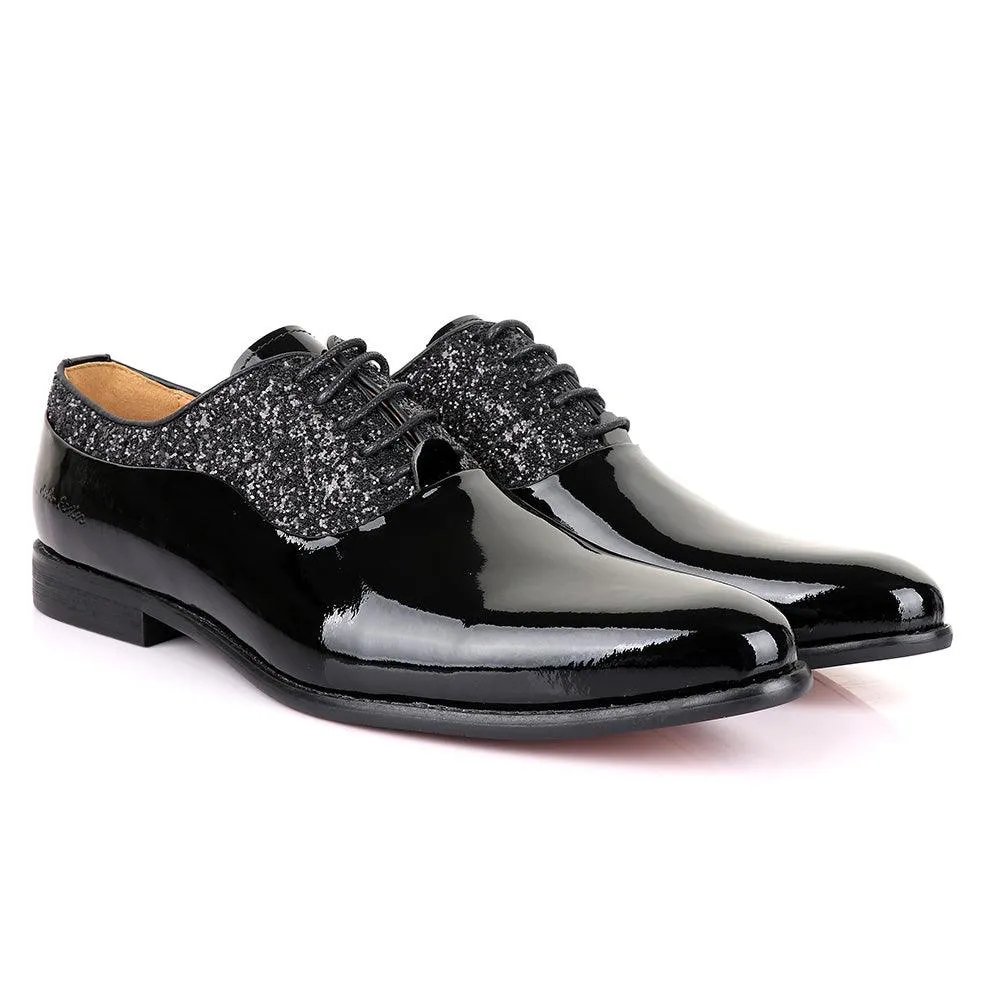 John Foster Patent Stone Black Leather Shoe