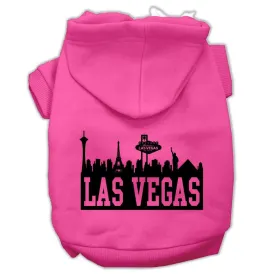 Las Vegas Skyline Screen Print Pet Hoodies Bright Pink Size XL (16)