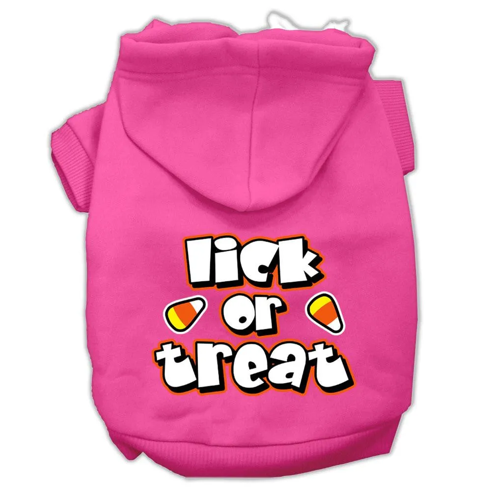 Lick Or Treat Screen Print Pet Hoodies Bright Pink Size L (14)