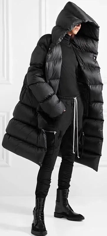 Long Down Coat, Black