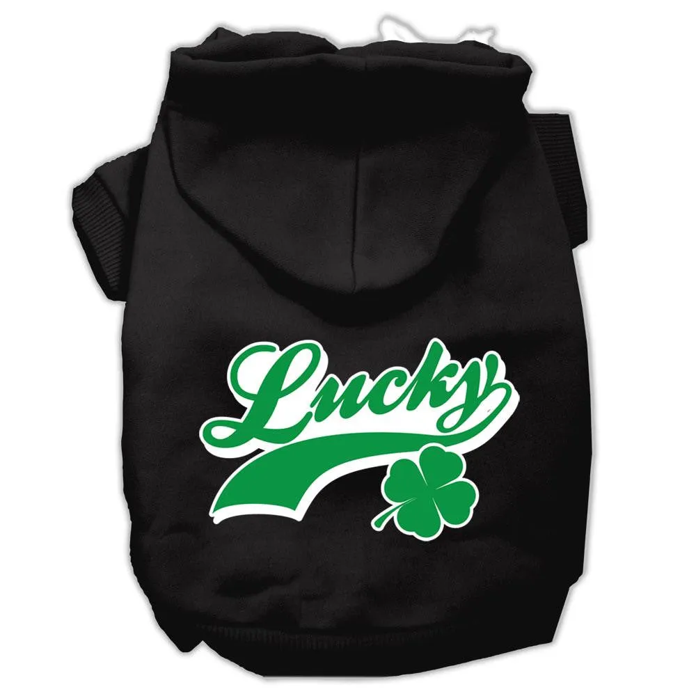 Lucky Swoosh Screen Print Pet Hoodies Black Size XS (8)