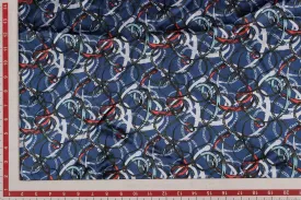 Navy Blue Plains / Solids Printed Satin Fabric