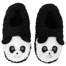 Panda Black Women's Animal Cozy Plush Lined Non Slip Fuzzy Slipper - Large