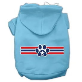 Patriotic Star Paw Screen Print Pet Hoodies Baby Blue S (10)