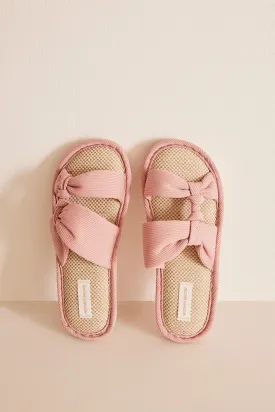 Pink knot slippers