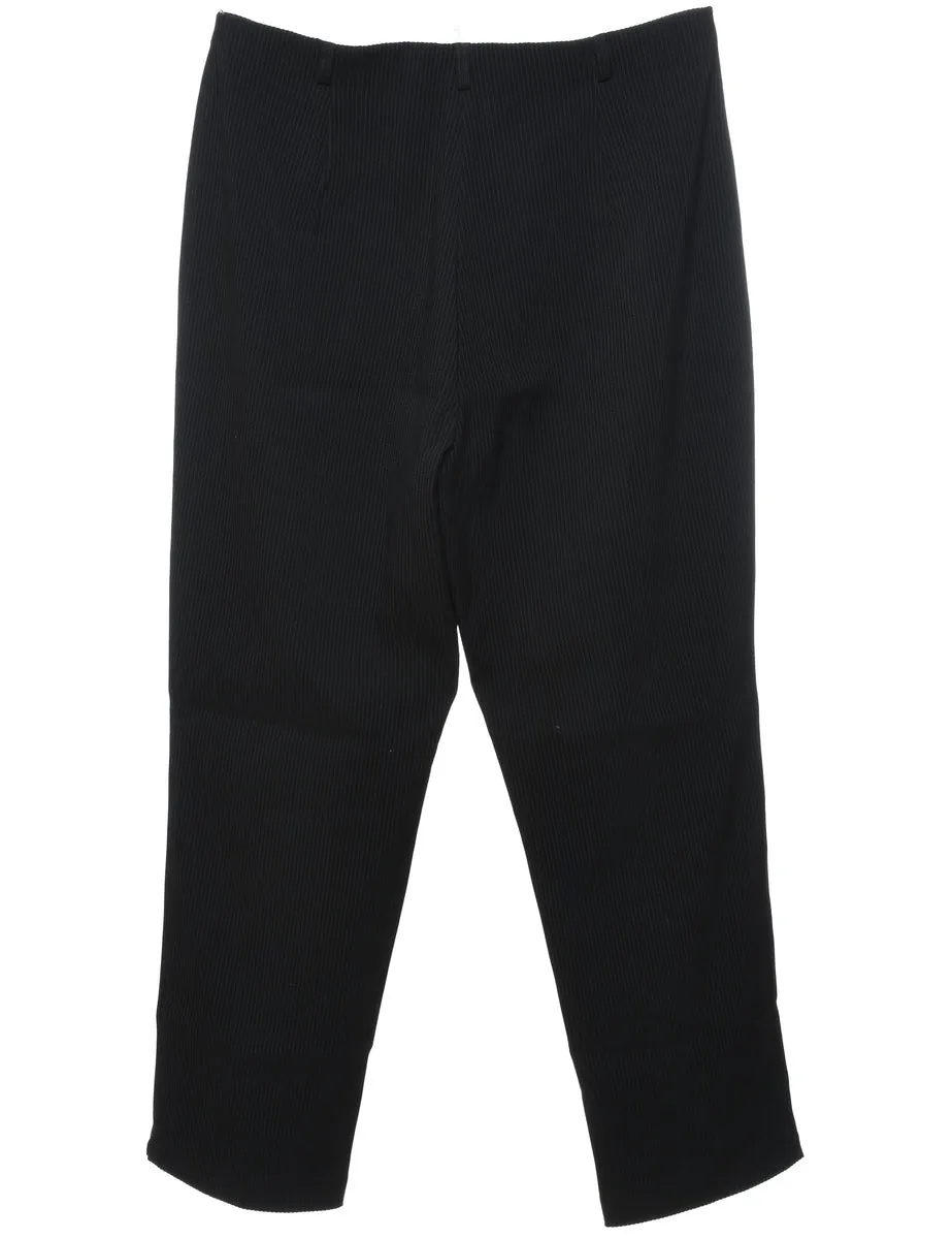 Pinstriped Black Trousers - W32 L28