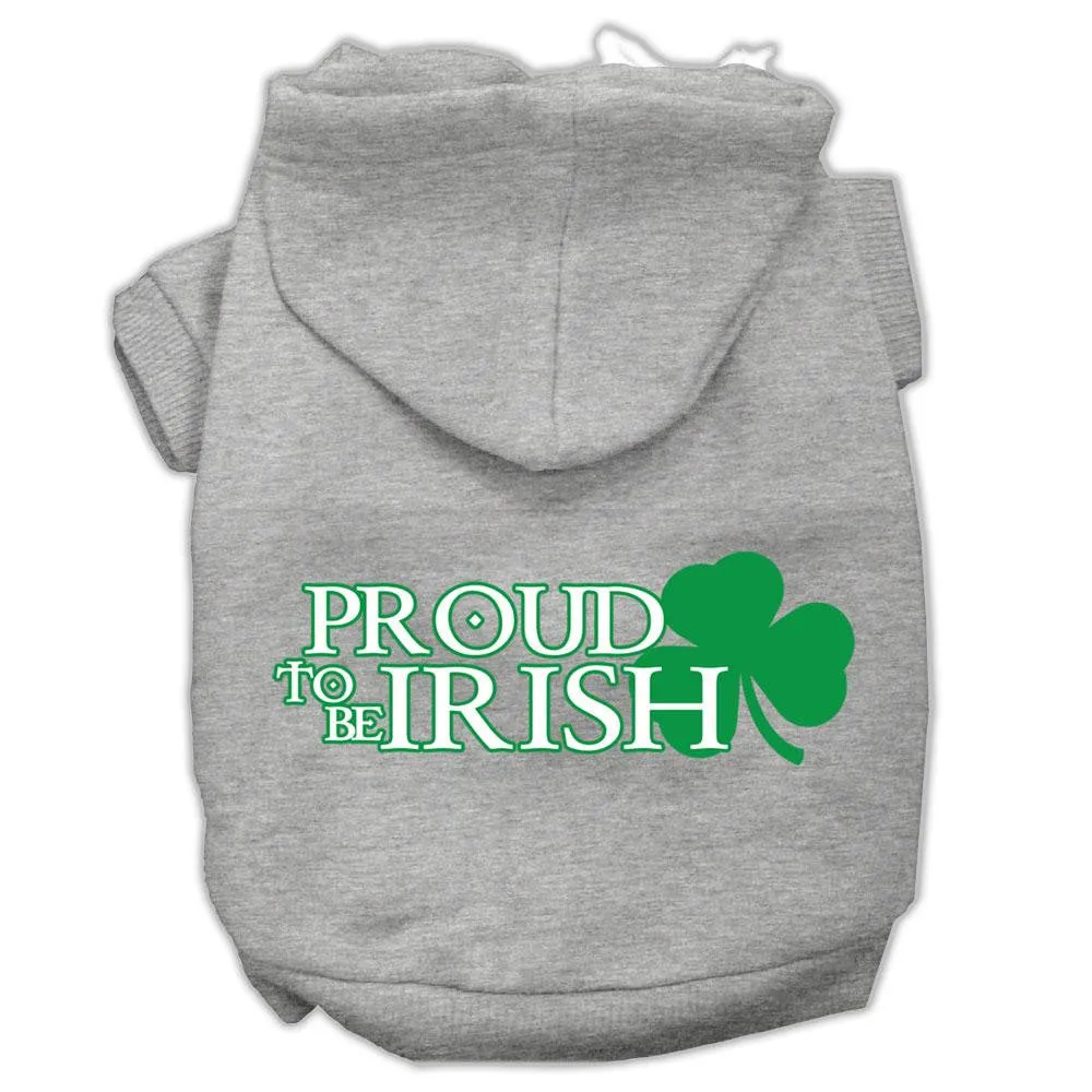 Proud To Be Irish Screen Print Pet Hoodies Grey Size Xl (16)