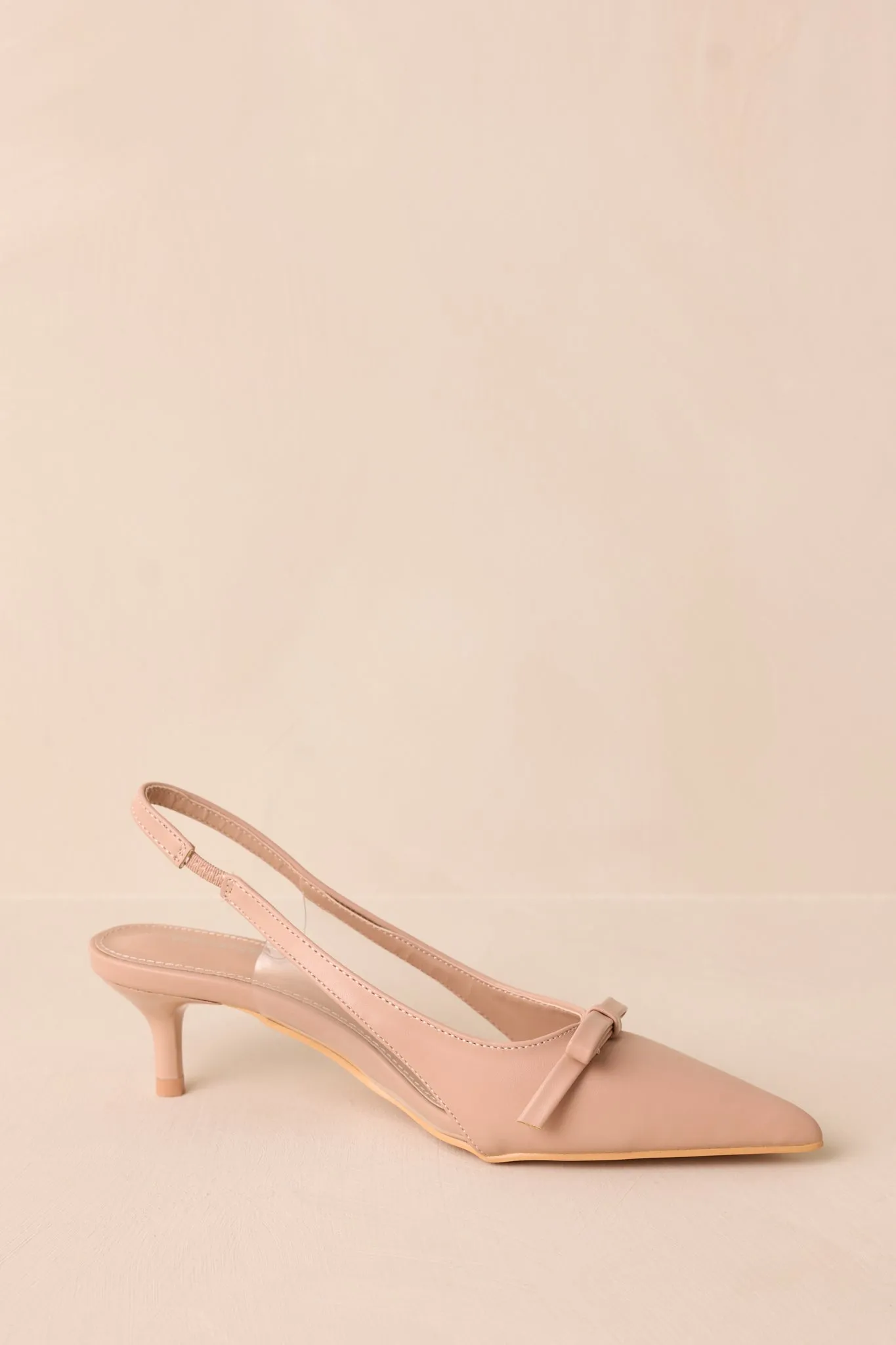 Regal Steps Beige Slingback Kitten Heels