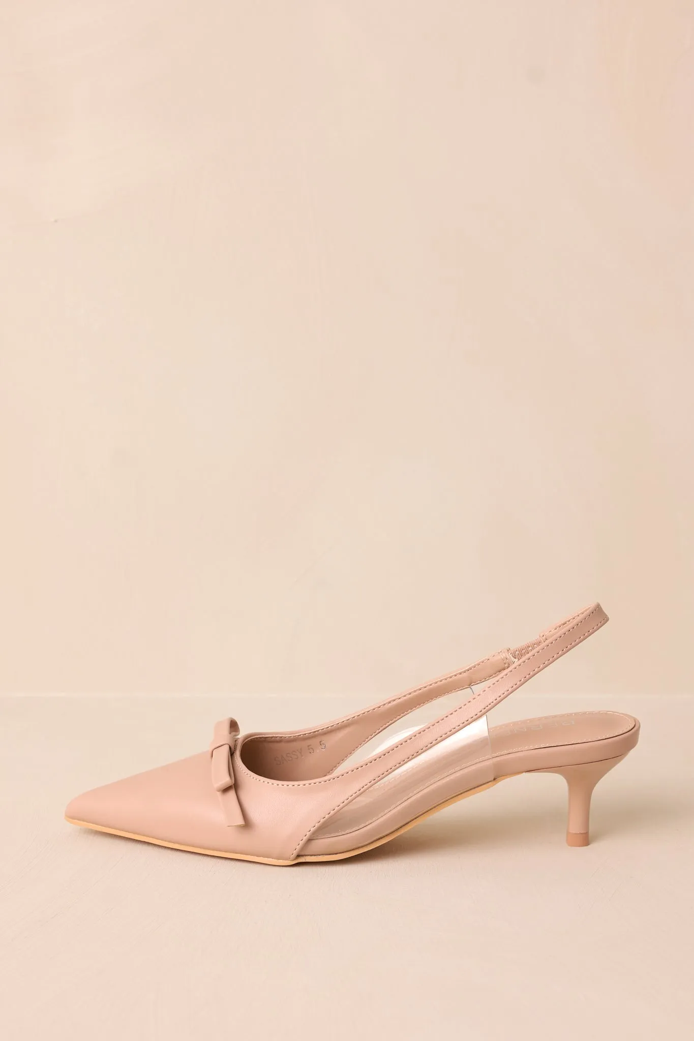 Regal Steps Beige Slingback Kitten Heels