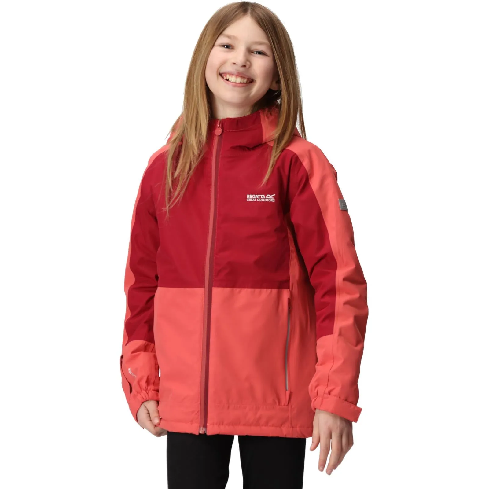 Regatta Kids Beamz III Waterproof Hooded Jacket - Black Seal