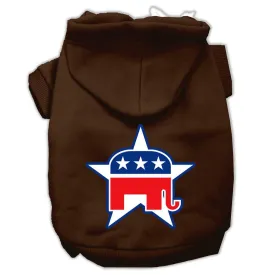 Republican Screen Print Pet Hoodies Brown Size XL (16)