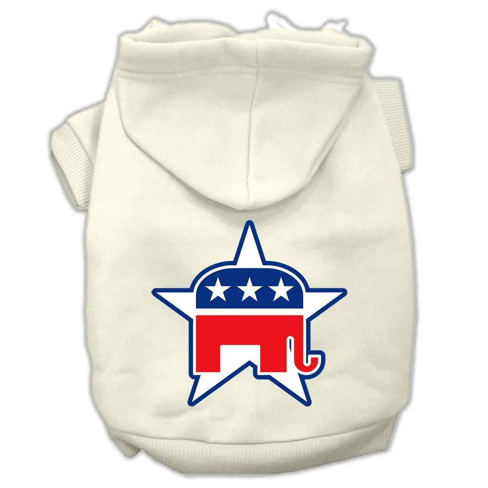 Republican Screen Print Pet Hoodies Cream Size XXL (18)