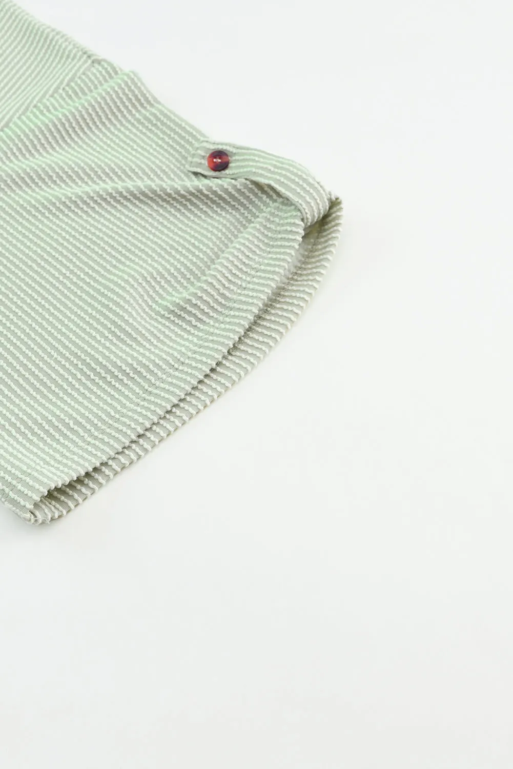 Ribbed Roll-tab Sleeve Oversize Top