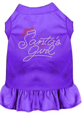 Santa's Girl Rhinestone Dog Dress Purple 4x (22)