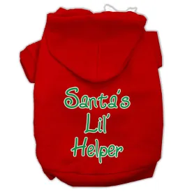 Santa's Lil' Helper Screen Print Pet Hoodies Red Size Med (12)