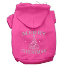 Shimmer Christmas Tree Pet Hoodies Bright Pink Size Lg (14)