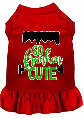 So Franken Cute Screen Print Dog Dress Red Med