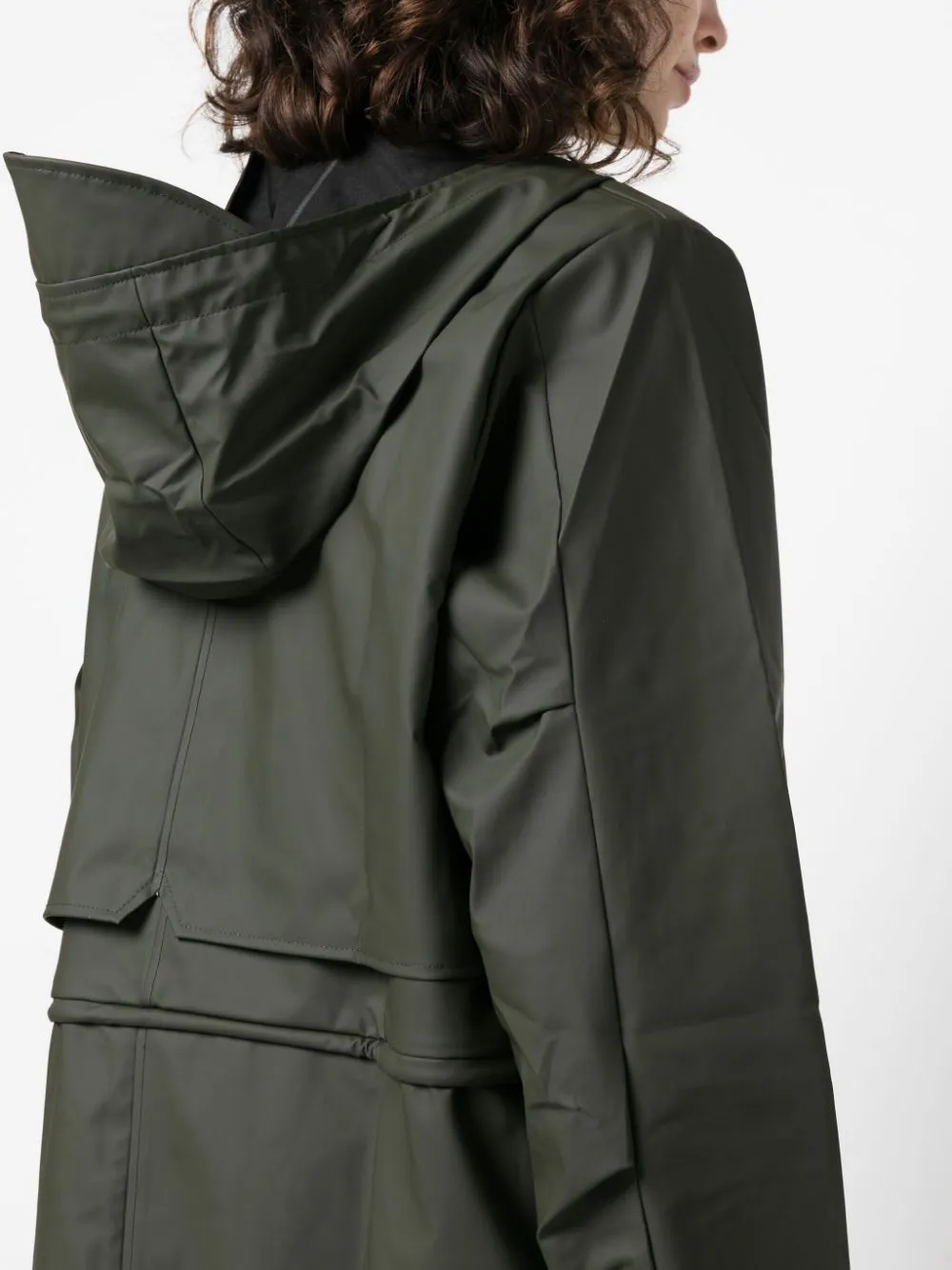 String hooded parka coat