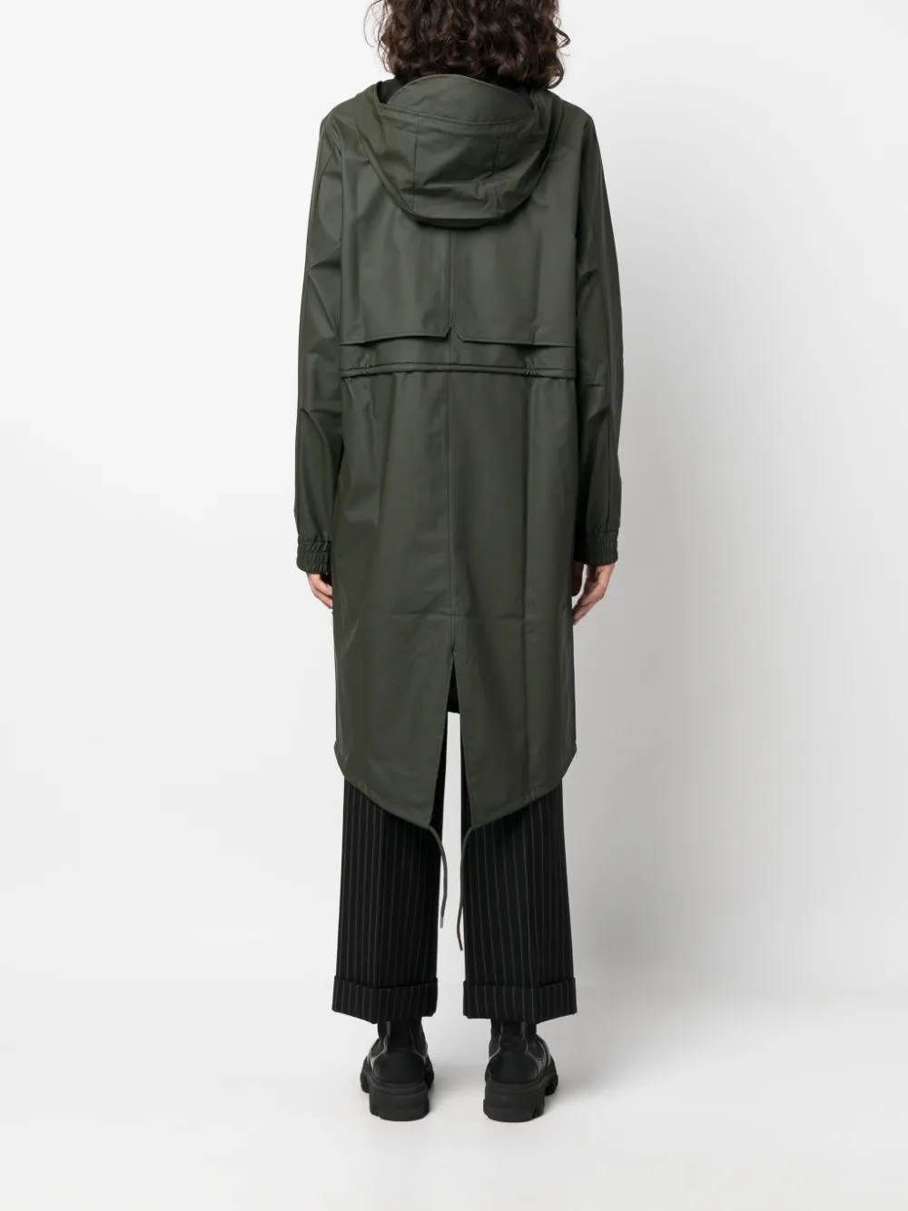 String hooded parka coat