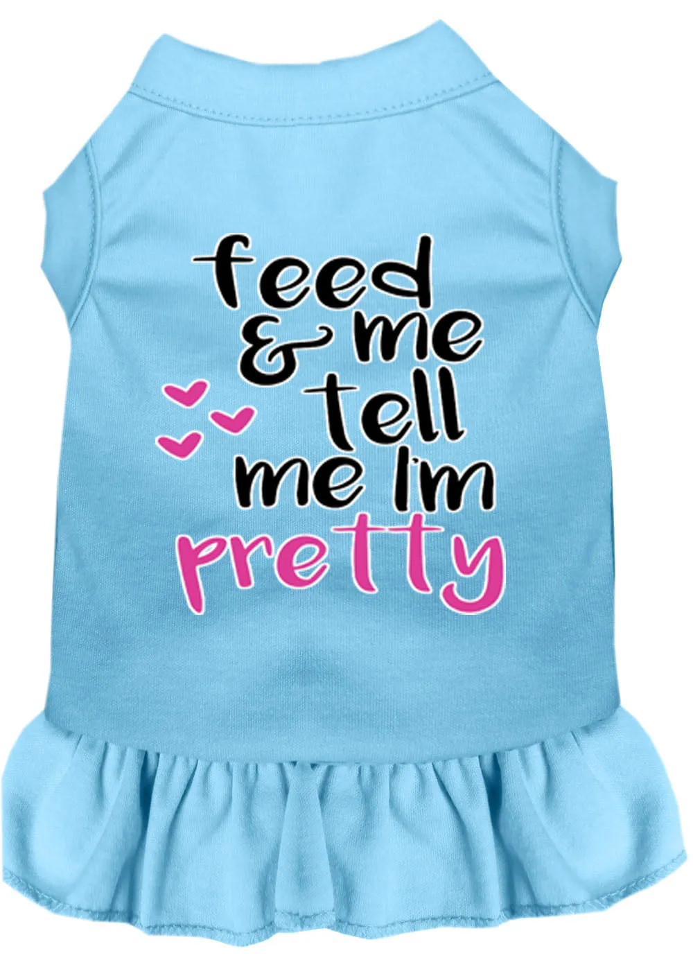 Tell Me I'm Pretty Screen Print Dog Dress Baby Blue Xs (8)