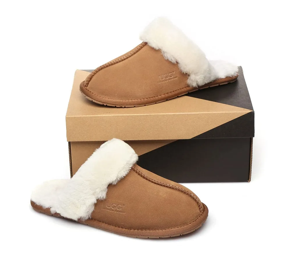 UGG Slippers Australia Sheepskin Wool Home Slippers Rosa Scuff