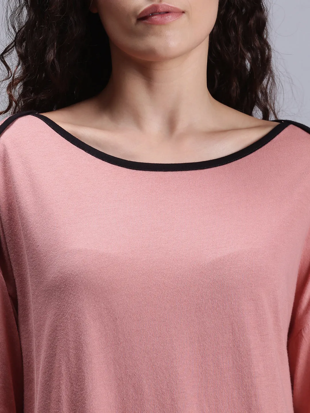 Women Solid Pink Casual Tops